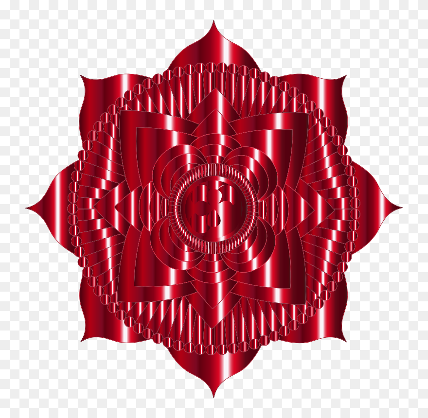 Prismatic Lotus Mandala Line Art - Illustration Clipart