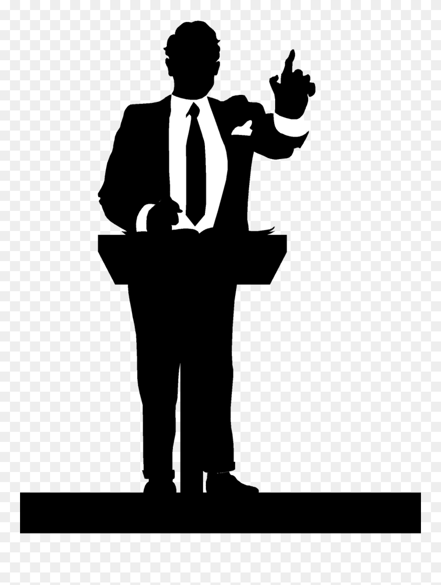 Public Speaking Orator Sermon Clip Art Others - Silhouette Pastor Clip Art - Png Download
