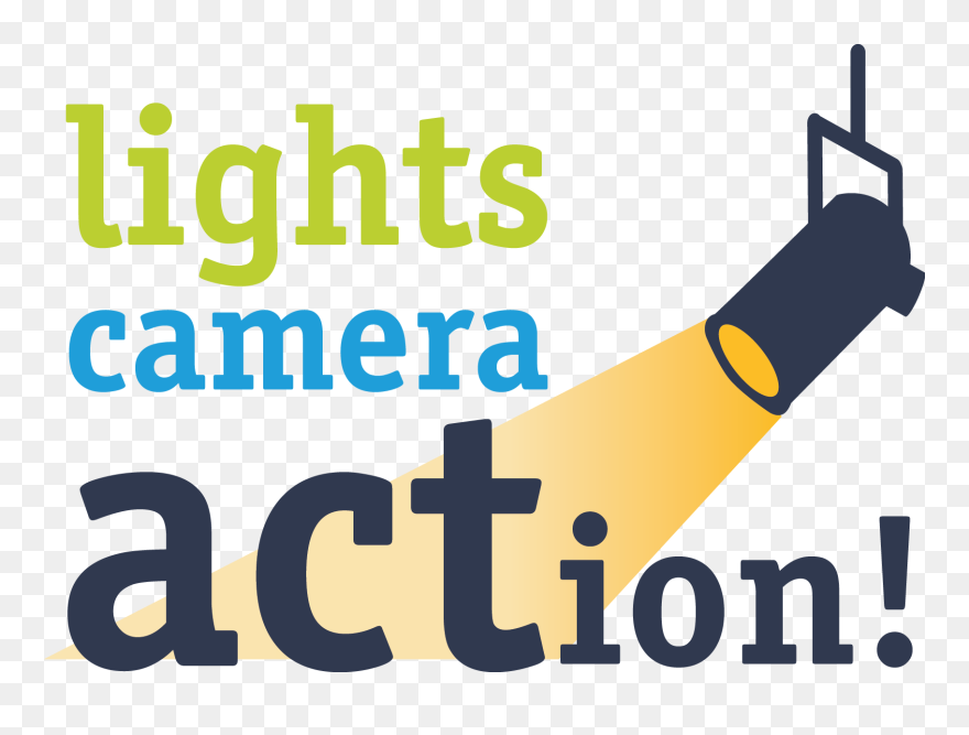 Video Clipart Film Roll - Lights Camera Action Printable - Png Download