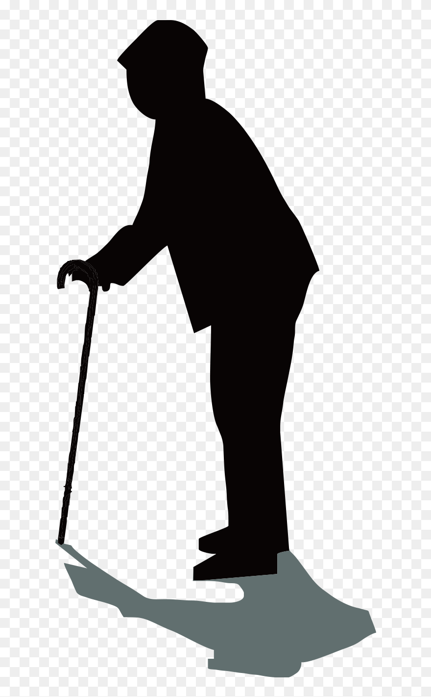 Silhouette Old Age - Png Silhouette Old Man Clipart