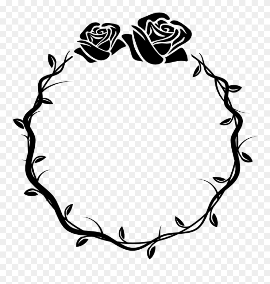 #circulo #circulos #portaretrato #rosa #rosas #rosas🌹 - Flower Circle Design Black And White Clipart