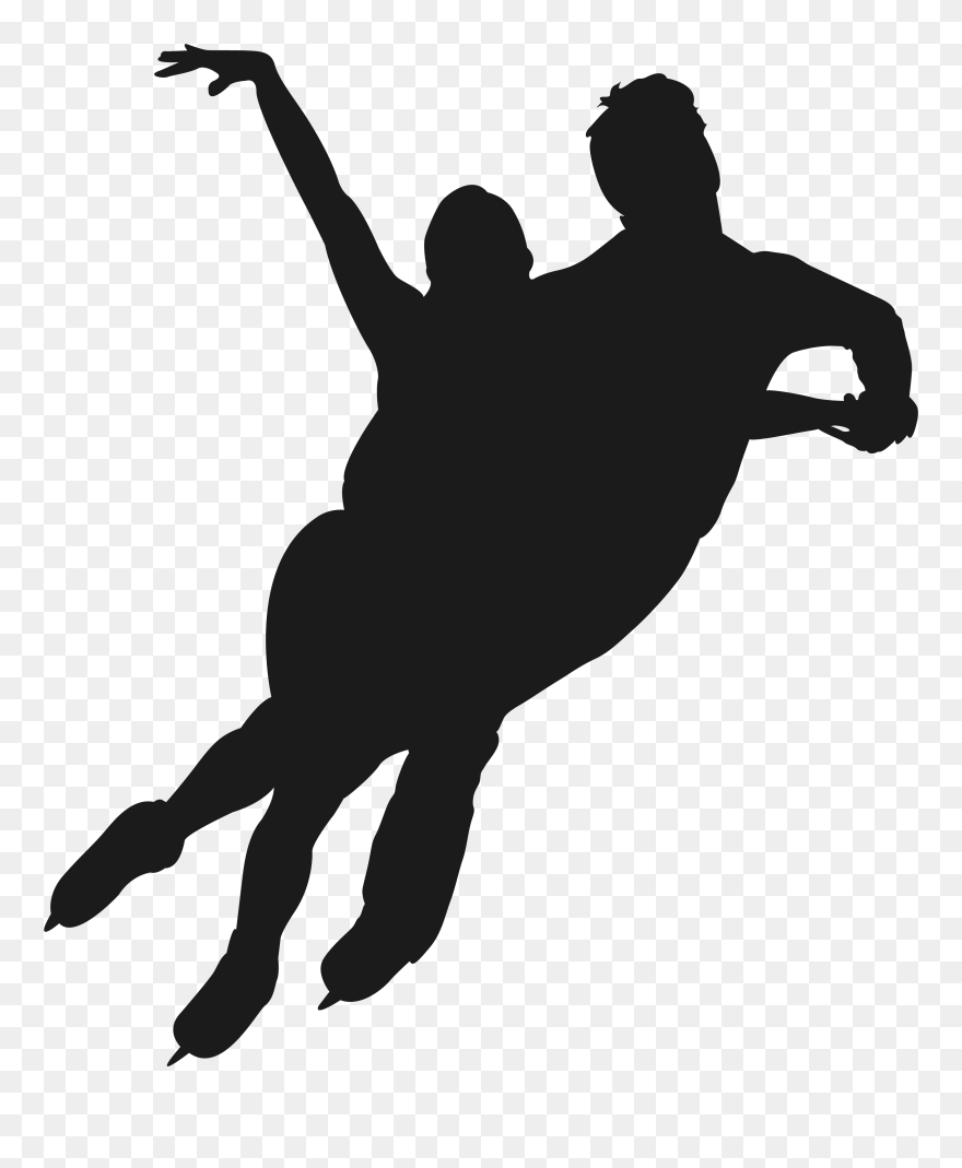 Roller Skating Ice Skating Figure Skating Pairs Mixed - Pairs Ice Skating Silhouette Clipart