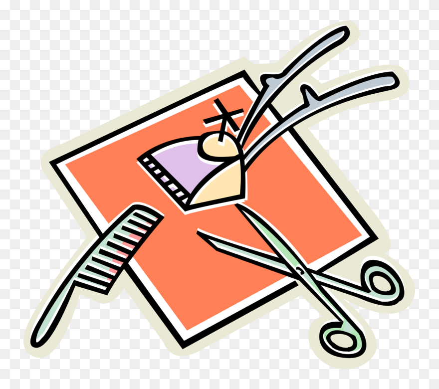 Vector Illustration Of Barber And Hairdresser Salon - Comb Clipart