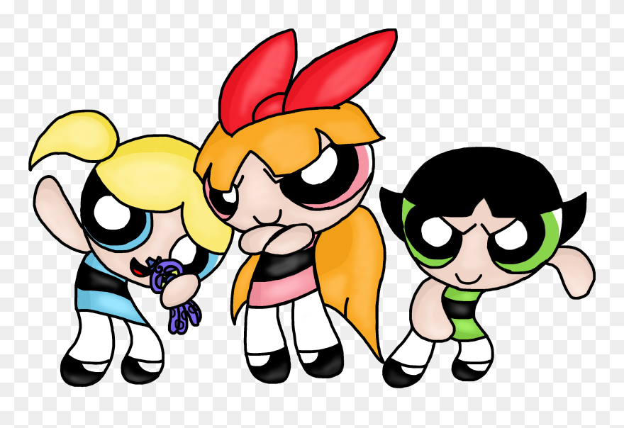 Powerpuff Girls Clipart Power Up - Bubbles And Blossom Ppg - Png Download