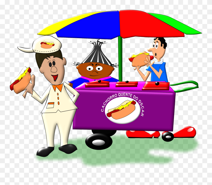 Cartoon Hot Dog Clipart Banner Library Library Clipart - Vendors Clipart - Png Download