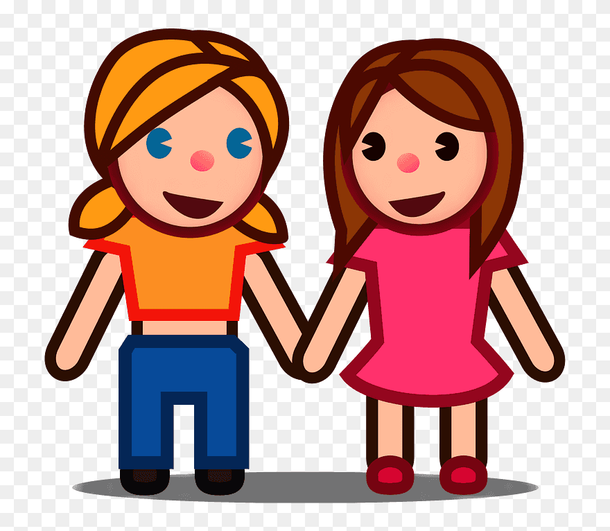 Women Holding Hands Emoji Clipart - Couple Love Emoji Png Transparent Png