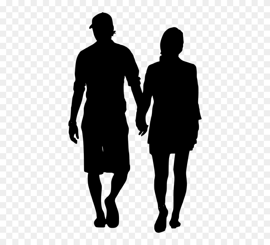 Holding Hands Silhouette Handshake - Boy Girl Holding Hands Silhouette Clipart