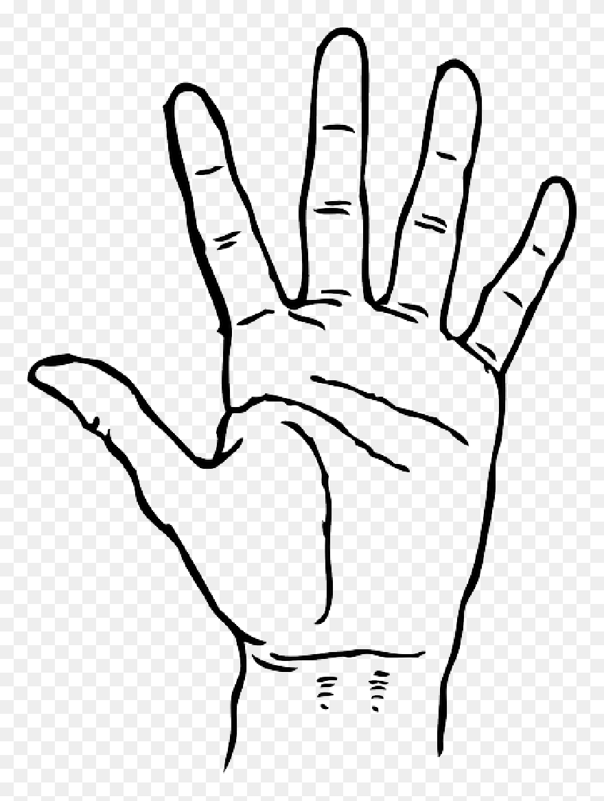 Black, Icon, Left, Right, Outline, Hand, Drawing, Open - Hand Clip Art - Png Download