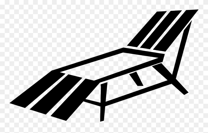 Vector Illustration Of Patio Or Deck Beach Lounge Chair - Vetor Cadeira De Praia Png Clipart
