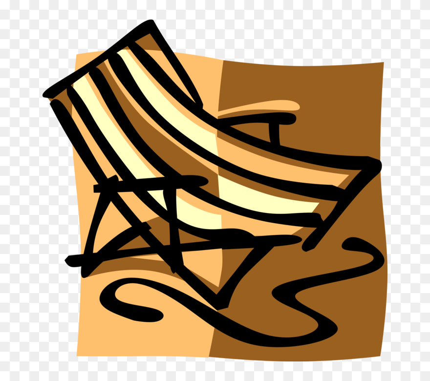 Vector Illustration Of Lawn Or Deck Chair Or Beach Clipart
