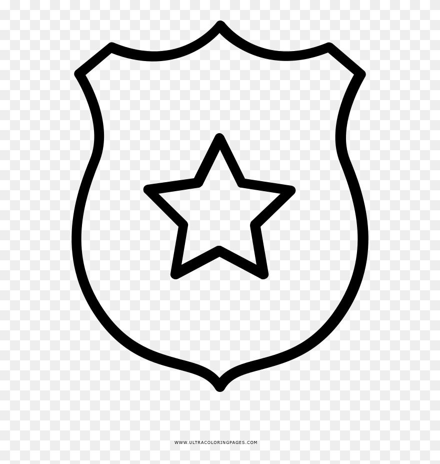 Sheriff Badge Coloring Page - Escudo Capitan America Para Colorear Clipart