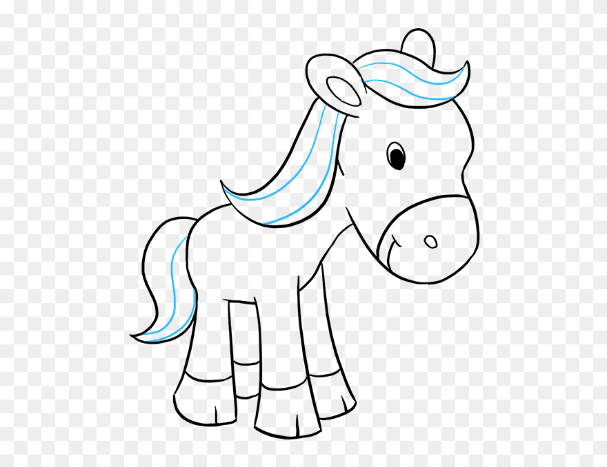 How To Draw Pony - Drawing Ponies Clipart