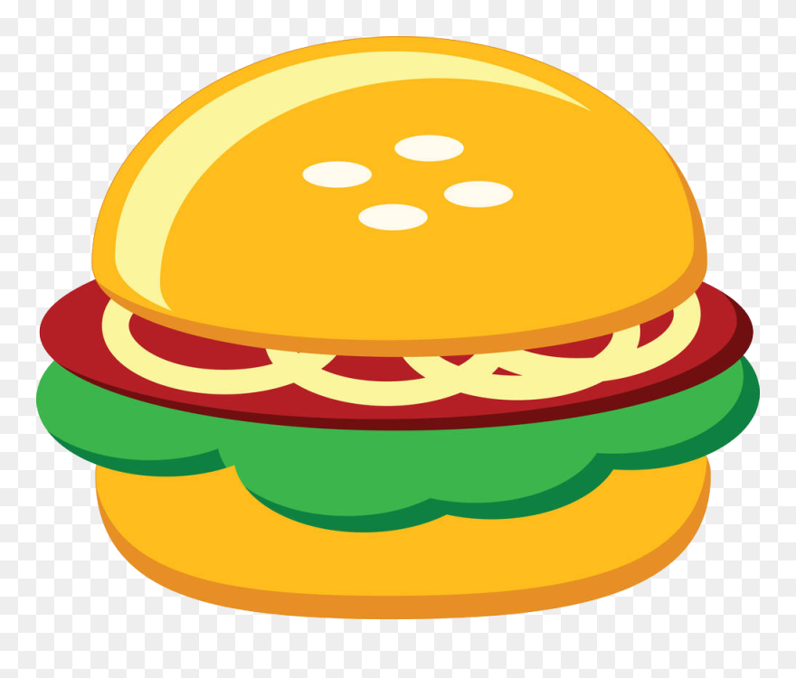 Foods Clipart Hamburger - Clip Art Burger Png Transparent Png