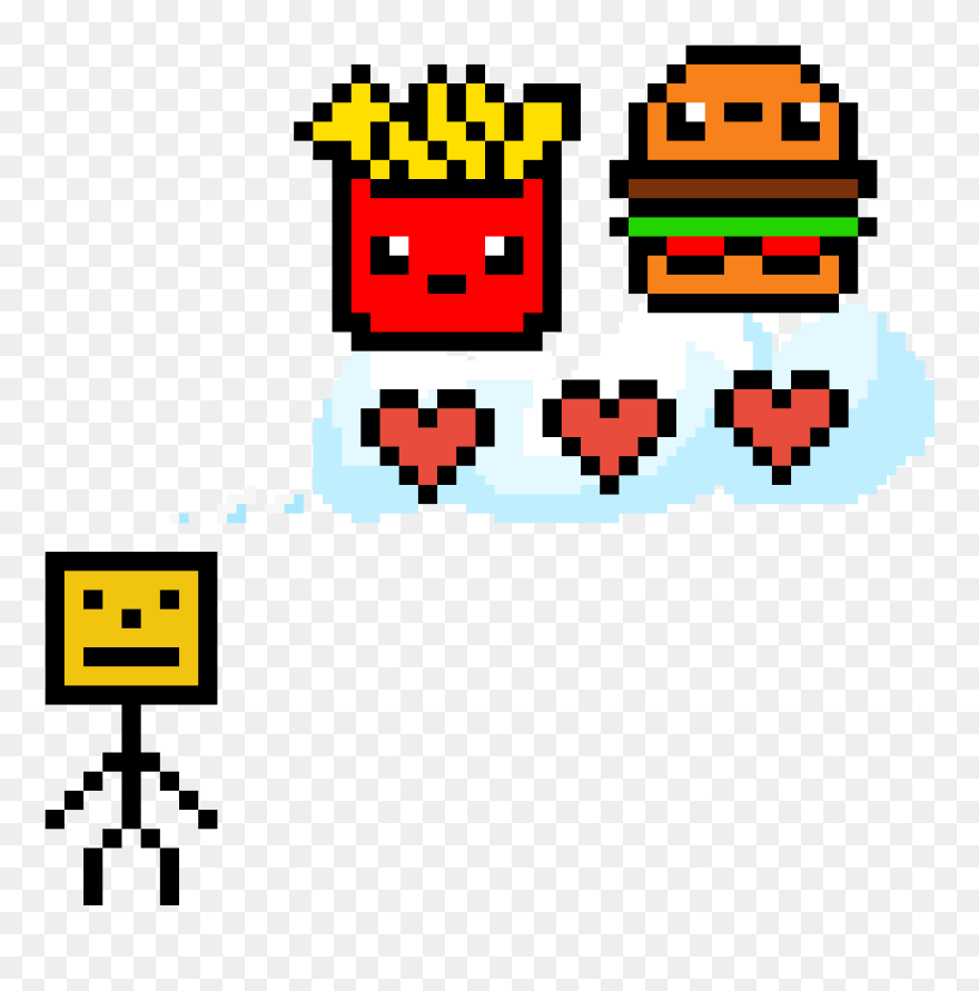 French Fries Pixel Art Clipart