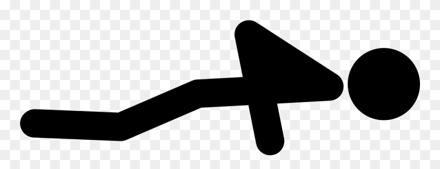 Stick Man Variant Doing Push Ups From The Ground - Airplane Clipart