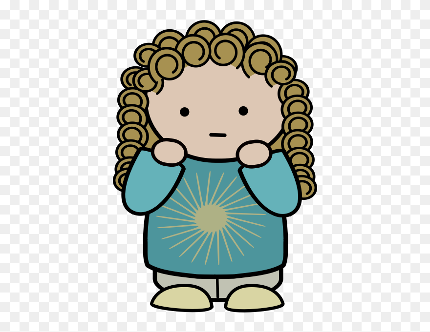 Free Disappointed Little Girl Clip Art - Anak Rambut Keriting Kartun - Png Download