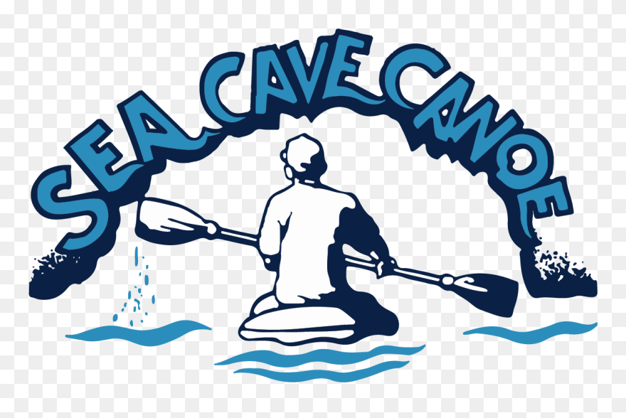 Sea Cave Canoe - Illustration Clipart