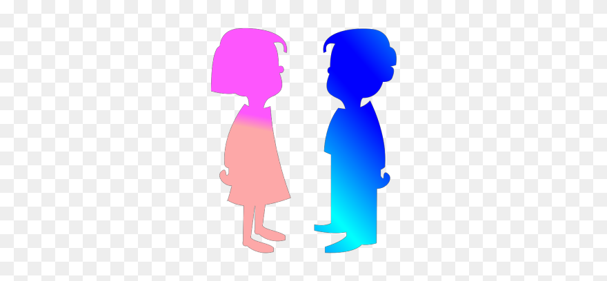 Boy And Girl Green And Blue Png Icons - Cartoon Girl And Boy Clipart
