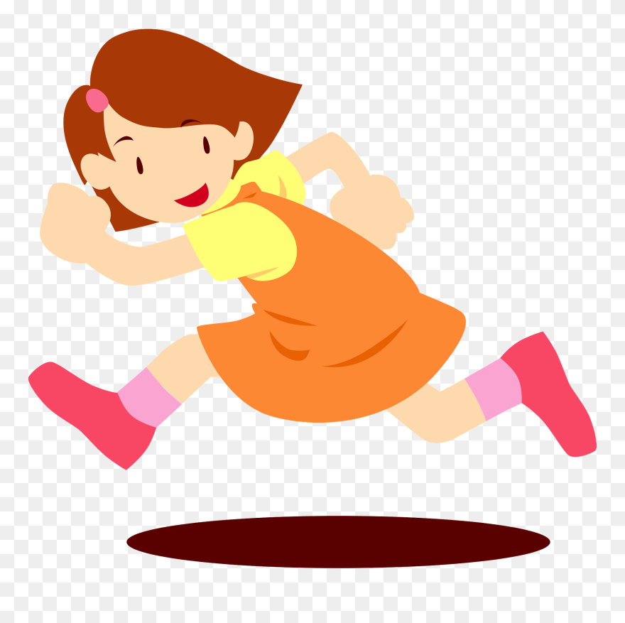 Girl Running Clipart - Png Download