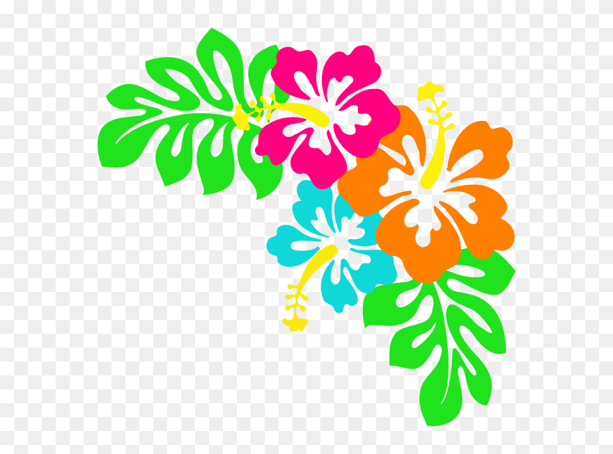 Tropical Flowers Clip Art - Png Download