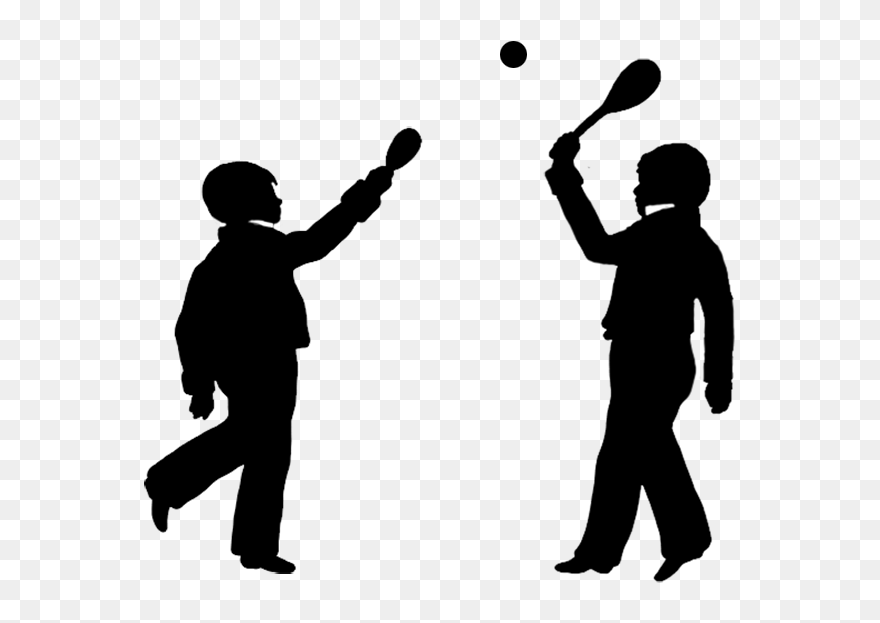 Two Boys Playing Silhouette Png Clipart