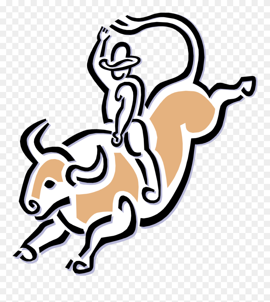Calf Roping Cattle Bull Riding Clip Art - Bull Riding Clip Art - Png Download