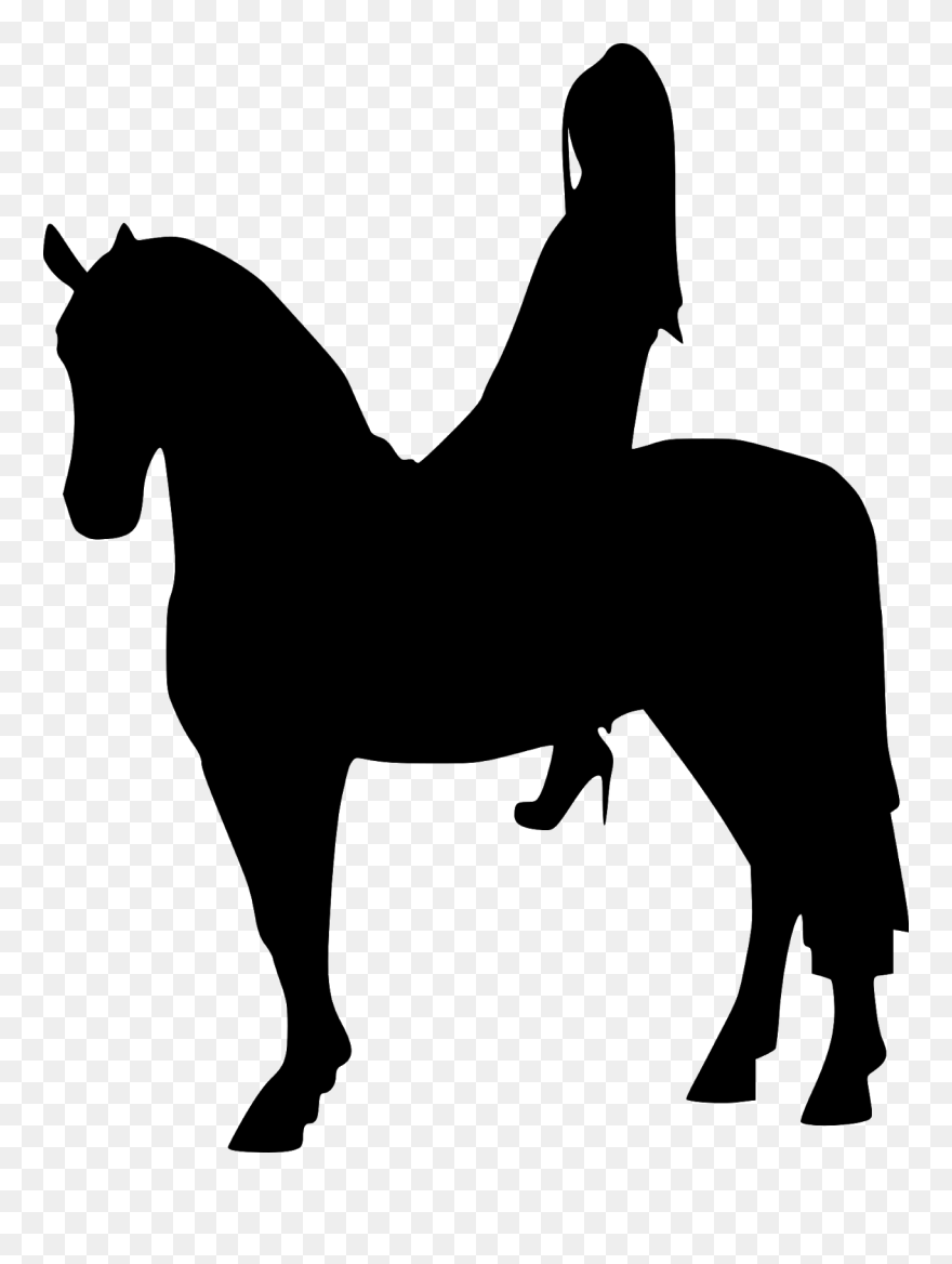 Transparent Bull Rider Silhouette Clip Art - Woman Riding Horse Silhouette - Png Download