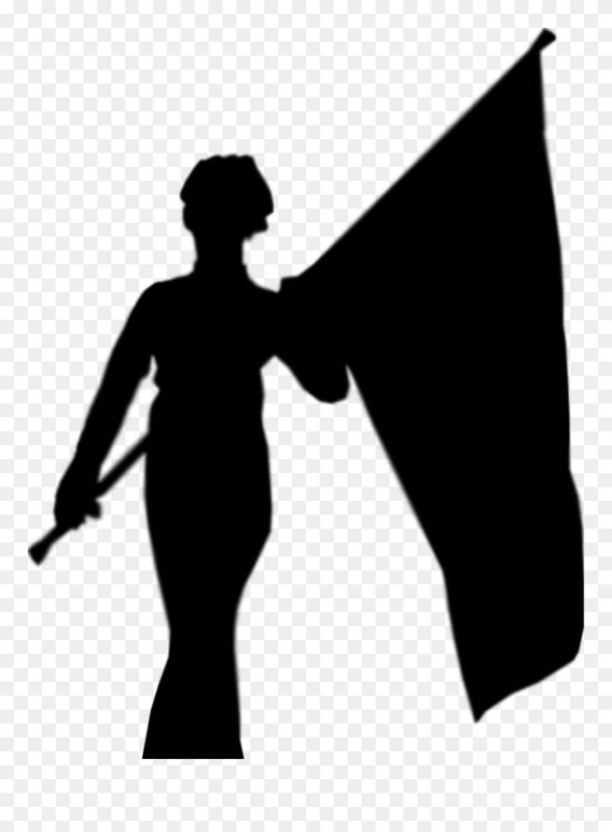 Marching Band Silhouette Clip Art Images Marching Band - Marching Color Guard Silhouette - Png Download