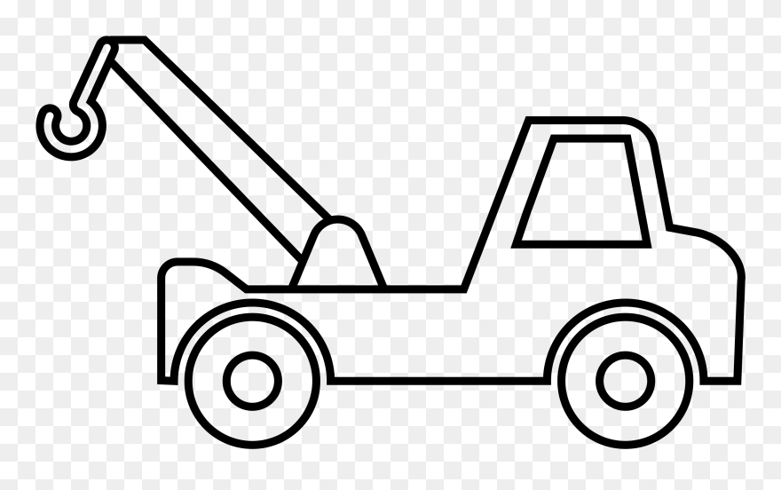 Car Towing - Tow Truck Drawing Clipart