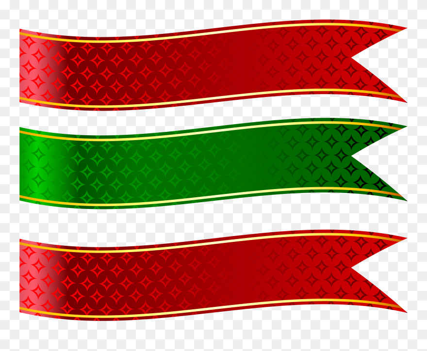 Green And Red Banners Set Png Clipart Picture - Background Banner Shapes Png Transparent Png