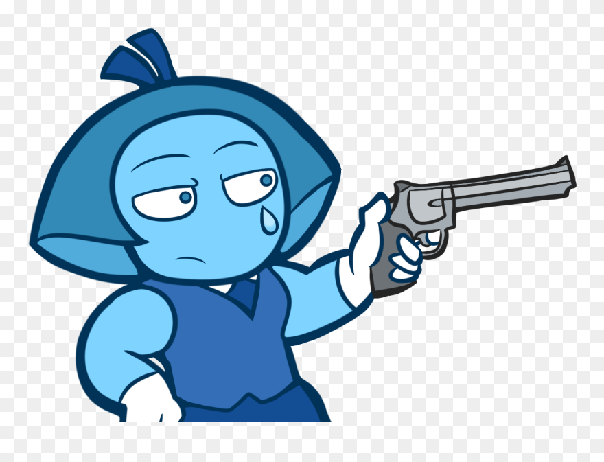 Aquamarine With A Gun - Cartoon Clipart