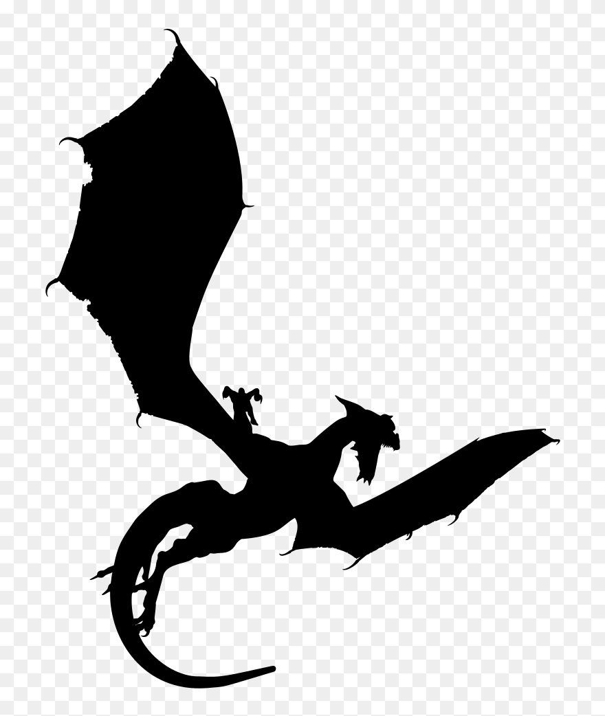 Chinese Dragon Clip Art - Dragon Silhouette Transparent Background - Png Download
