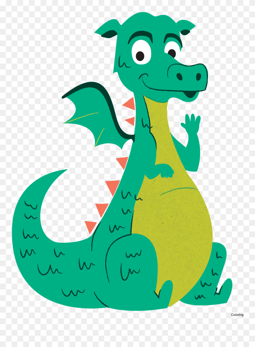 Clipart Reading Dragon - Dragon Illustration For Kids - Png Download