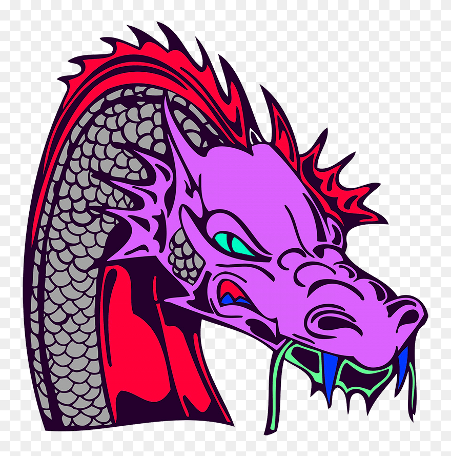 Purple Dragon Head - Dragon Clipart