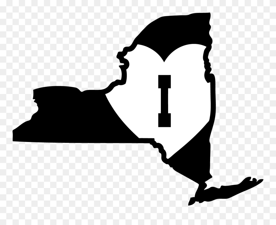 I Heart Ny State Outline [ny11] - Outline Of New York Colony Clipart