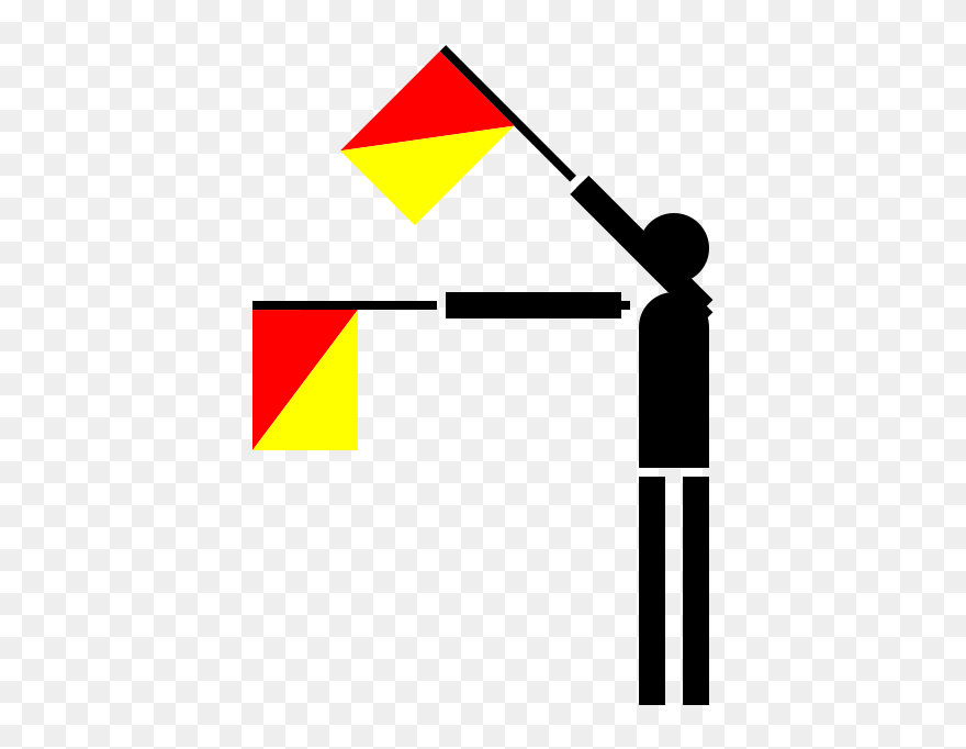 Free Clip Art "semaphore Oscar - Semaphore Flag For H - Png Download