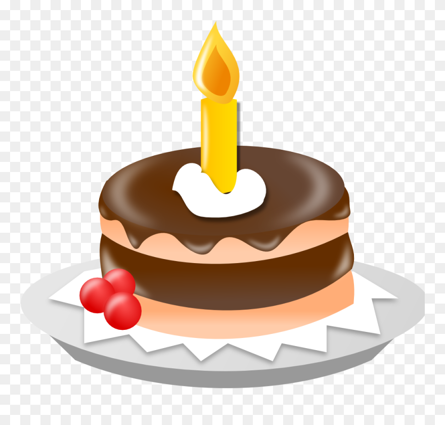 Birthday, Cake, Celebration, Food, Party, Sweet, Candle - Birthday Cake Clip Art - Png Download