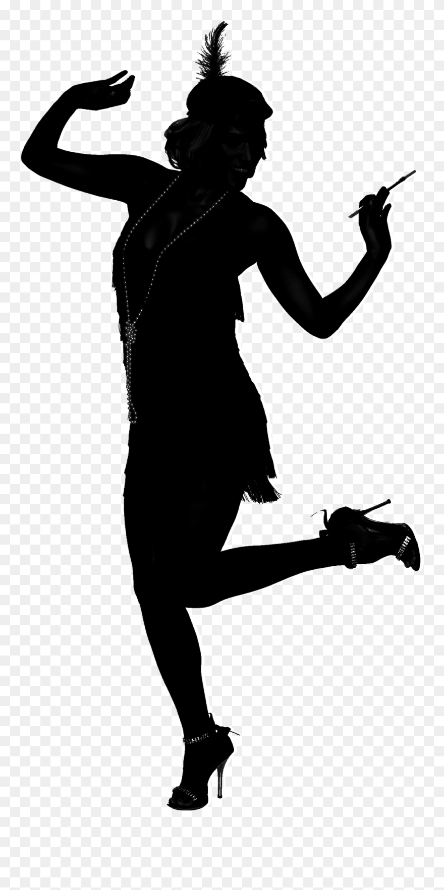 1920s Flapper Roaring Twenties Silhouette Dance - 1920s Clip Art - Png Download