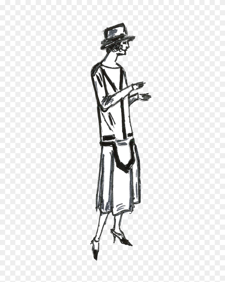 Fashion Clip Art Golden Twenties Clothing Roaring Twenties - Roaring Twenties Fashion Draw - Png Download