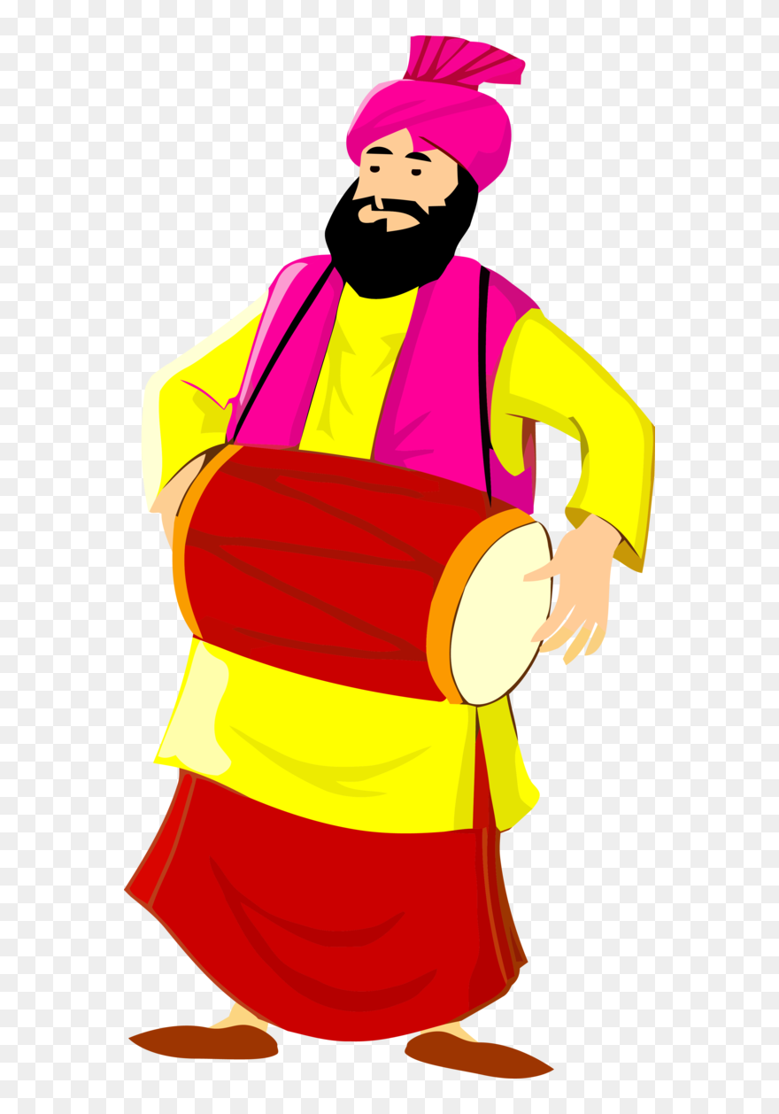 Transparent Lohri Cartoon Hand Drum Indian Musical - Makar Sankranti Lohri Pongal Clipart
