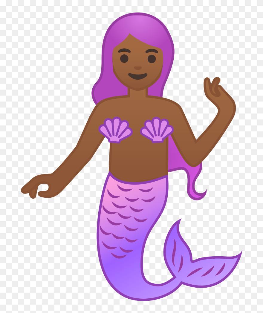 Mermaid Medium Dark Skin Tone Icon - Mermaid Emoji Meaning Clipart