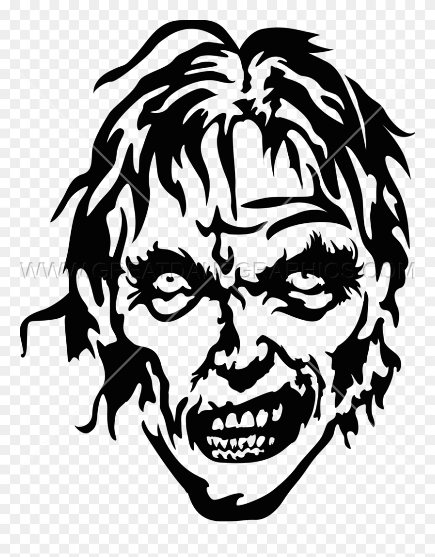 Head Clipart Zombie - Zombie Head Clipart Black And White - Png Download