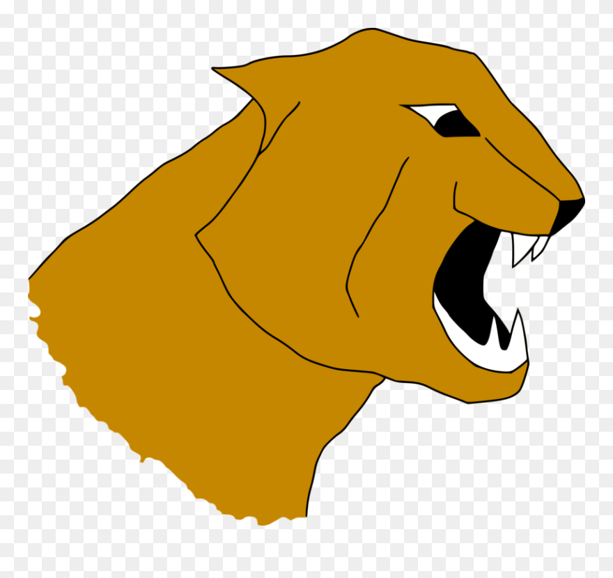 Art,carnivoran,yellow - Cabeza Puma Png Clipart