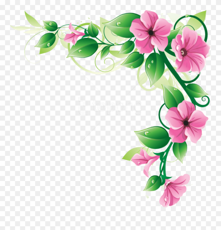 Free Png Flowers Borders Png - Transparent Flower Corner Png Clipart
