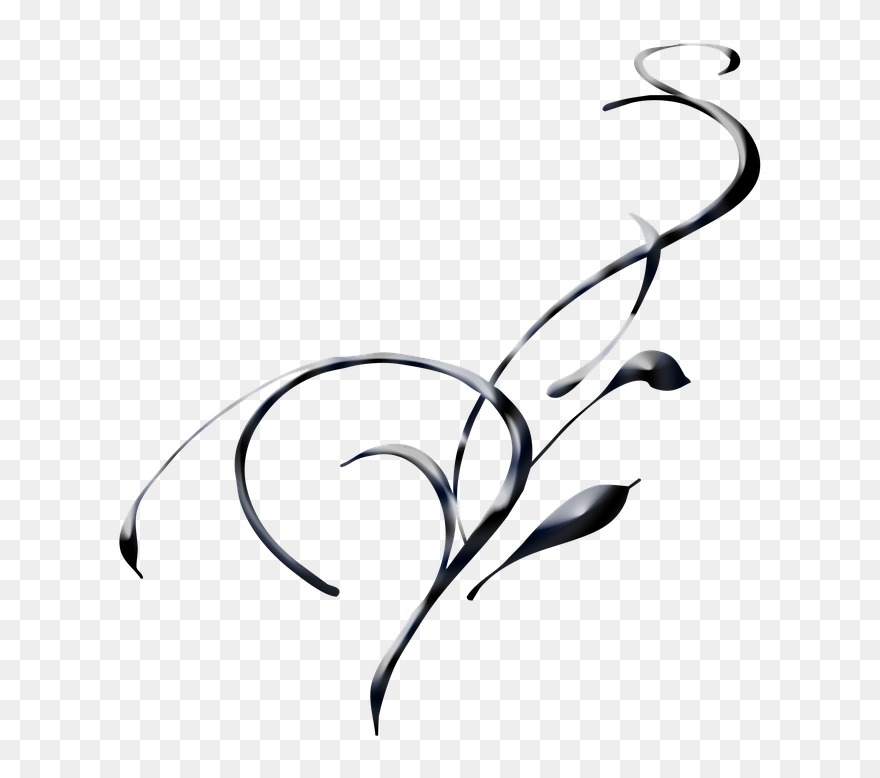 Swirl Abstract Black Satin Elegant - Transparent Abstract Images Black Clipart