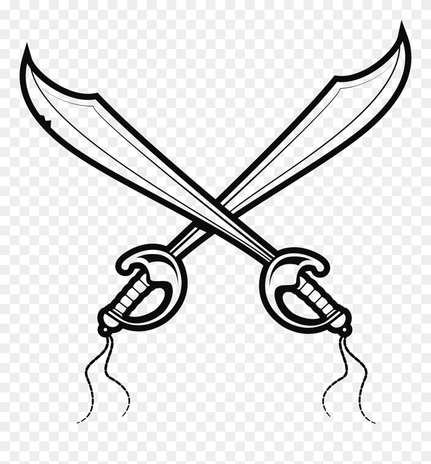 Pirate Sword Png Download - Drawing Of A Pirate Sword Clipart