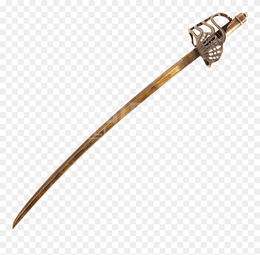 Sword Clipart Cutlass - Gold Pirate Cutlass - Png Download