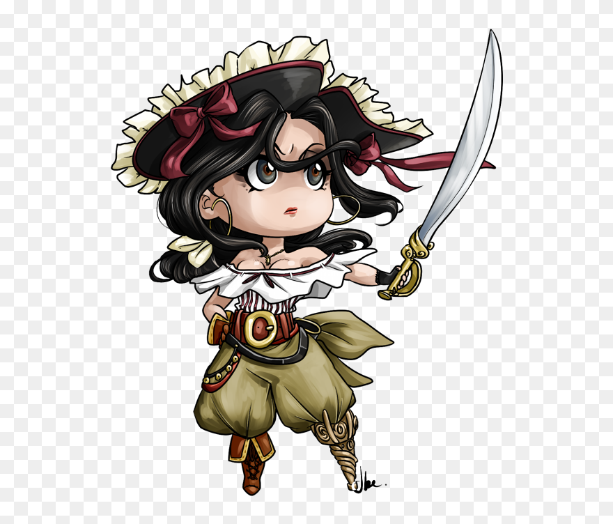 Transparent Pirate Sword Clipart - Pirate Chibi - Png Download