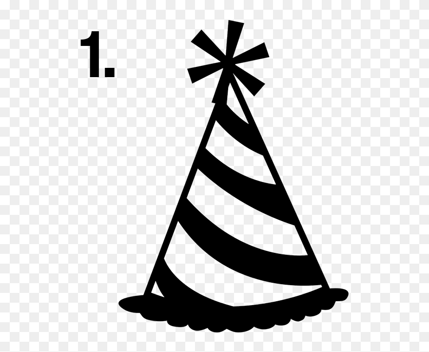 Party Hat Clip Art - Party Hat Clip Art Black - Png Download