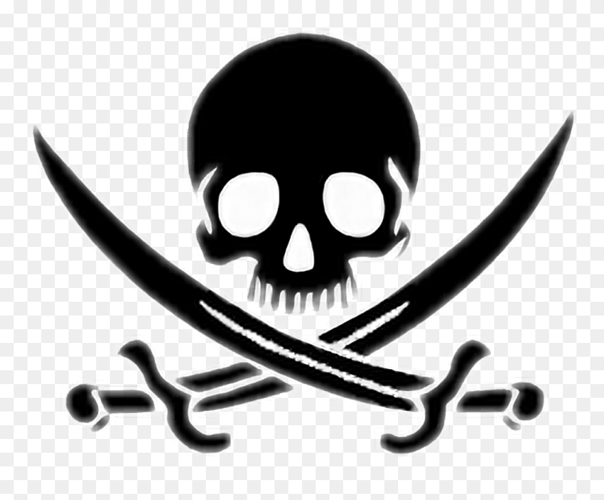 #ftestickers #pirate #skull #sword #pirate - Jolly Roger Png Clipart